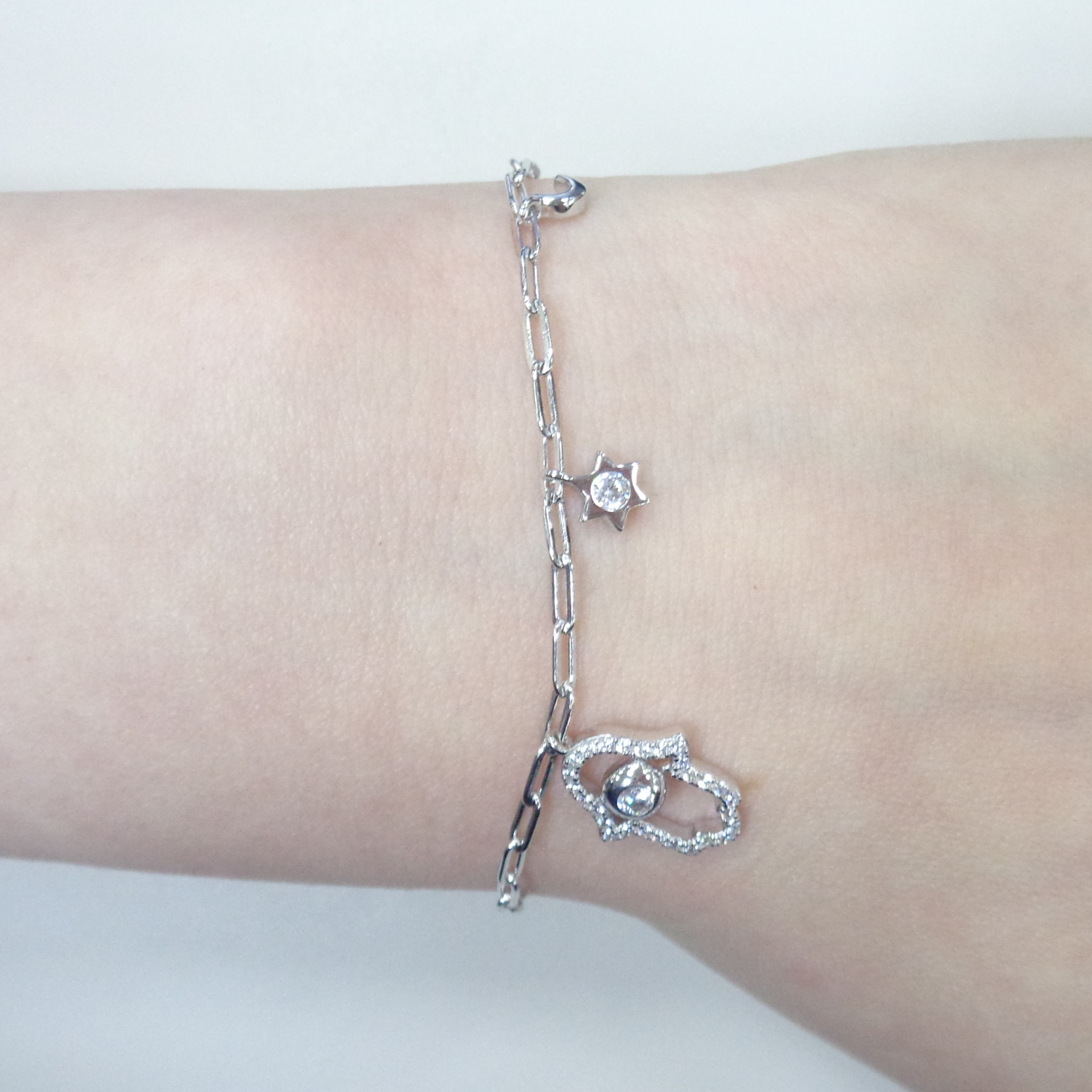 Серебряный браслет с кубическим цирконием